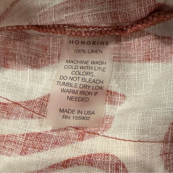 Honorine Wide Leg Abstract Floral Print Linen Pants Cream Orange size XS NWOT - Picture 2 of 8